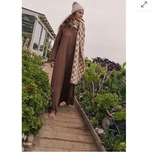 Free People Tan Wide Leg Oversized Jumpsuit Boho Lightweight Jumper Size XS